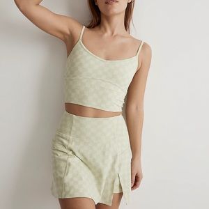Madewell Flex Longline Bra in Checkerboard